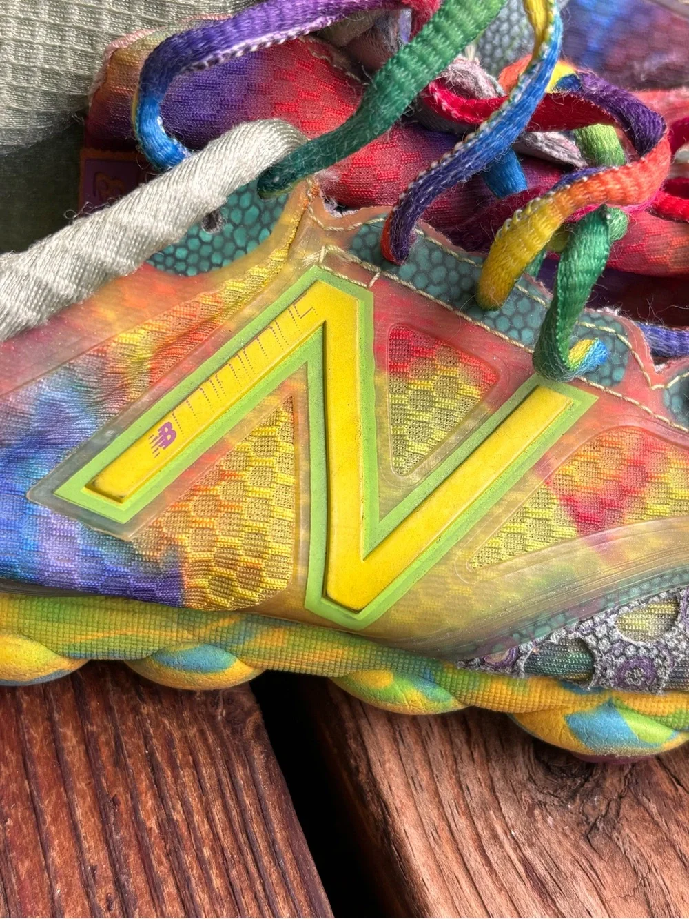 New Balance Multicolor Tie-Dye Sneakers with Yellow 'N'